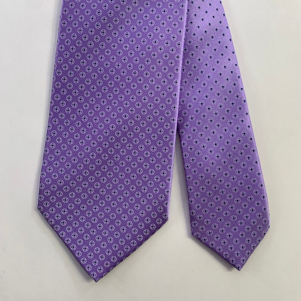 DOLCEPUNTA Purple Blue Polka Dot Silk Tie